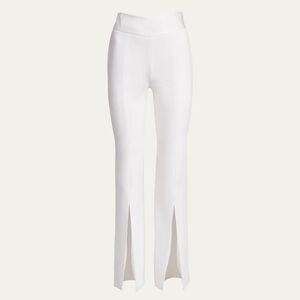 NWT Jonathan Simkhai Satin Combo Front Slit White Pants - Size 2